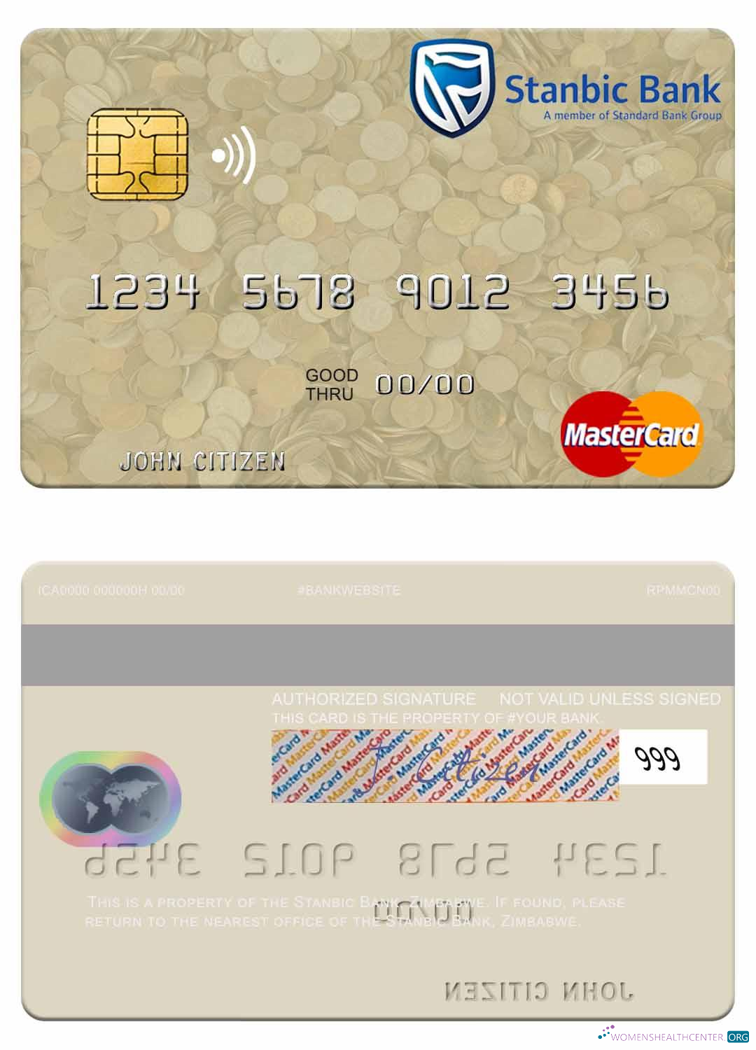 Download Zimbabwe Stanbic Bank mastercard Photoshop template